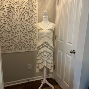 Free People super soft Crochet Cream and Grey Cardigan/ Midi Dress CoverUp